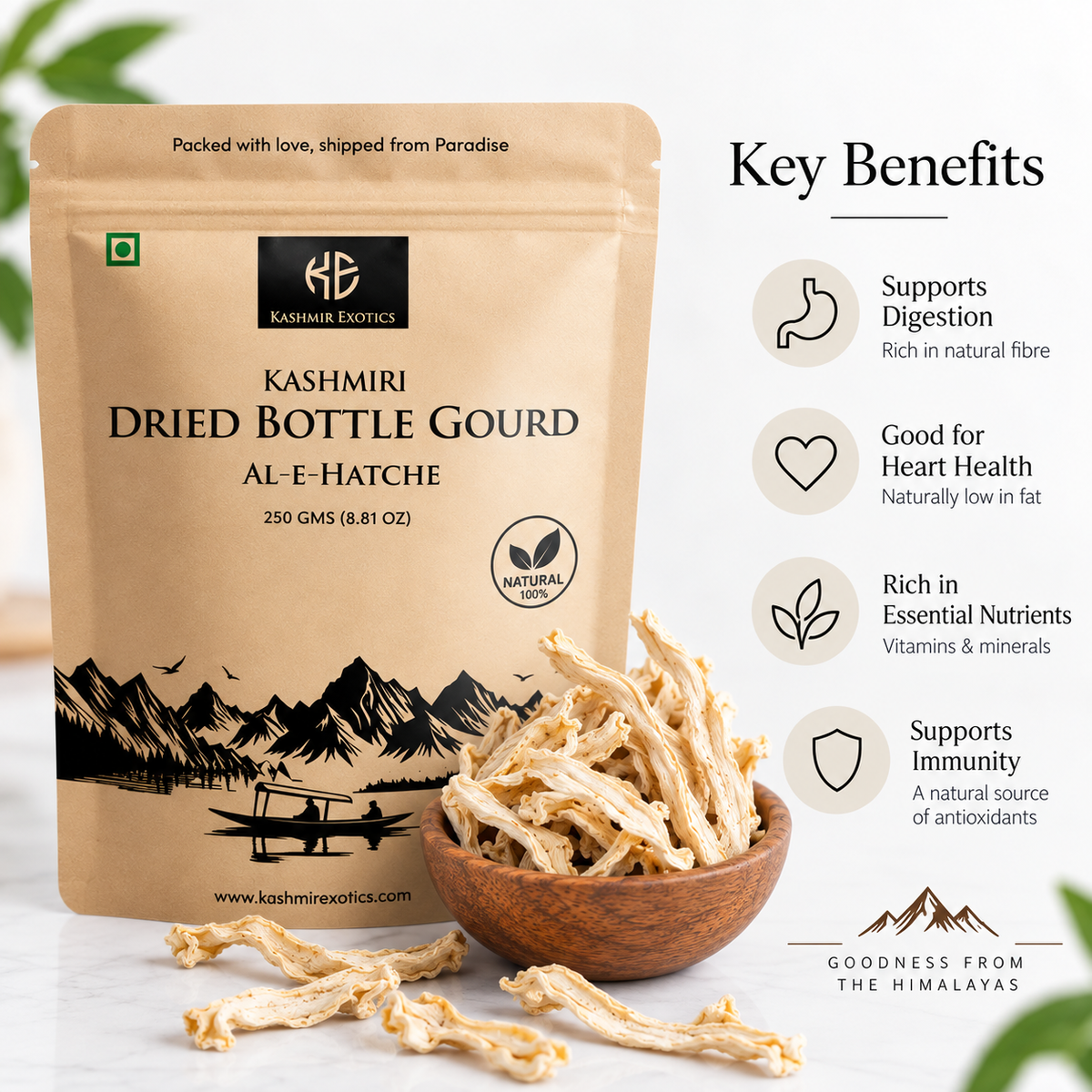 Kashmiri Dried Bottle Gourd (Al Hatche) 250gm