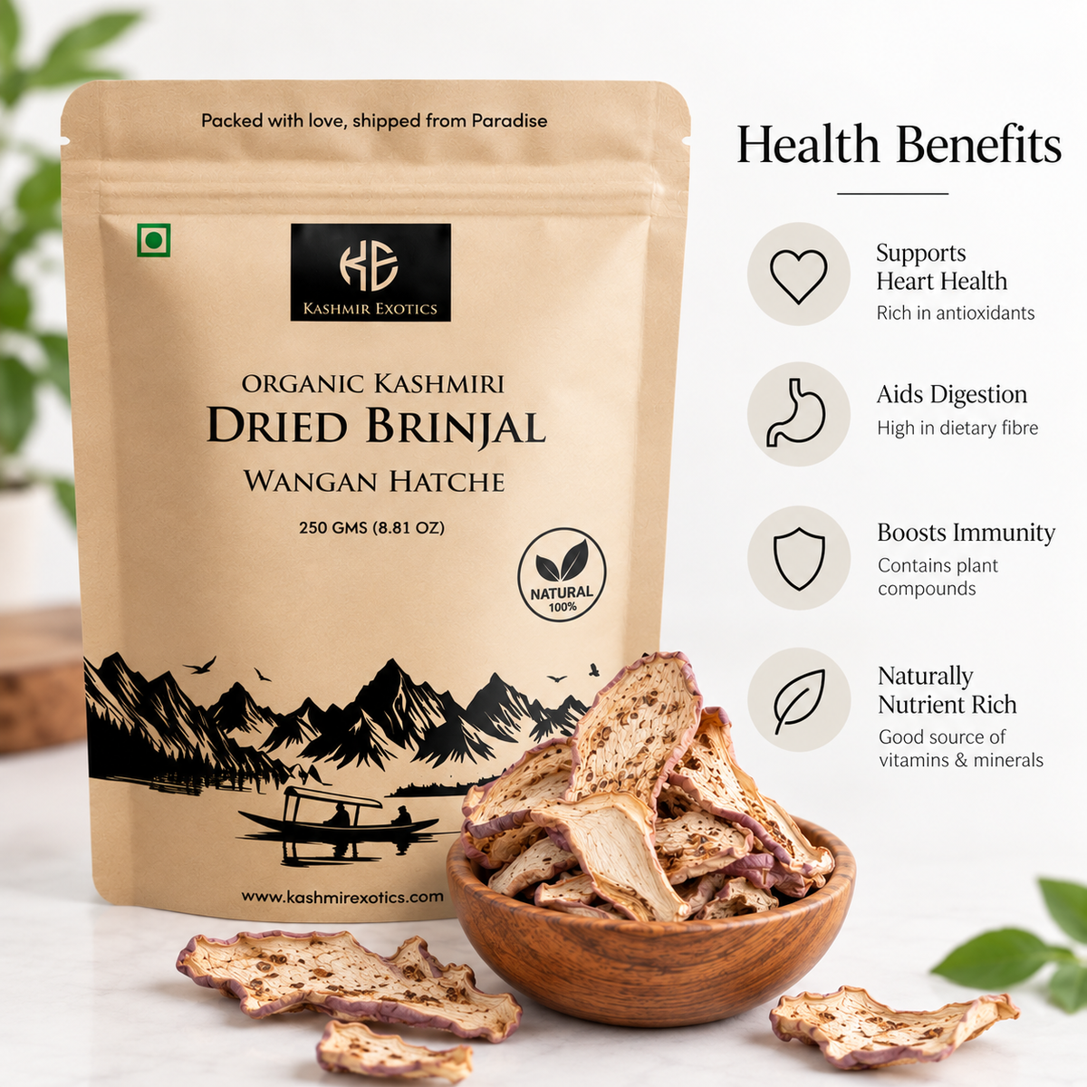Kashmiri Dried Brinjal (Wangan Hatche) 250gm