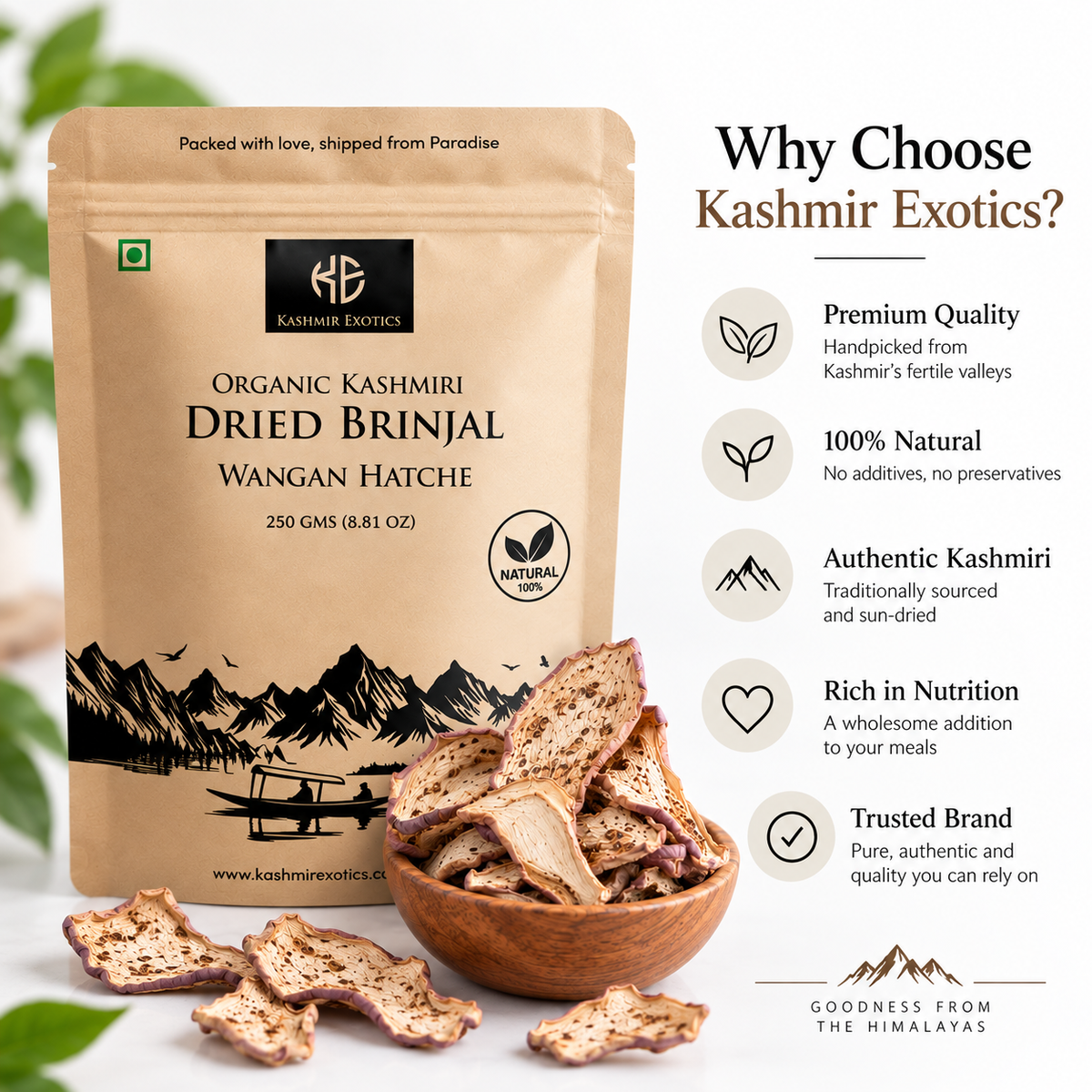 Kashmiri Dried Brinjal (Wangan Hatche) 250gm
