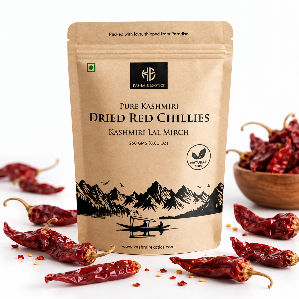 Kashmiri Dried Red Chillies (Kashmiri Lal Mirch) 250gm