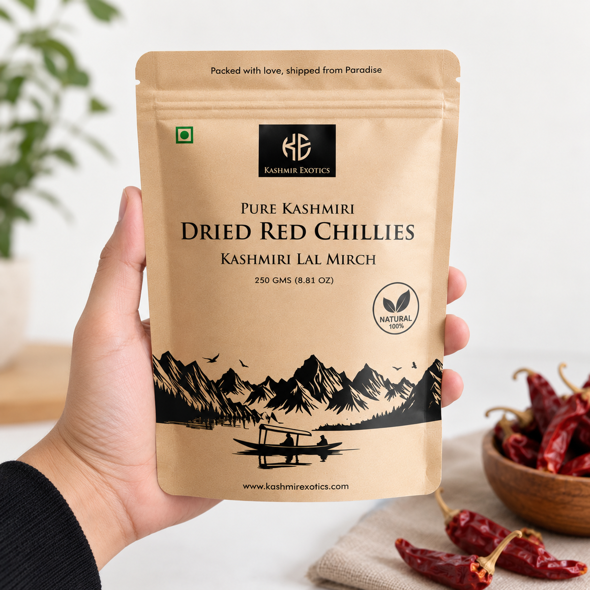 Kashmiri Dried Red Chillies (Kashmiri Lal Mirch) 250gm