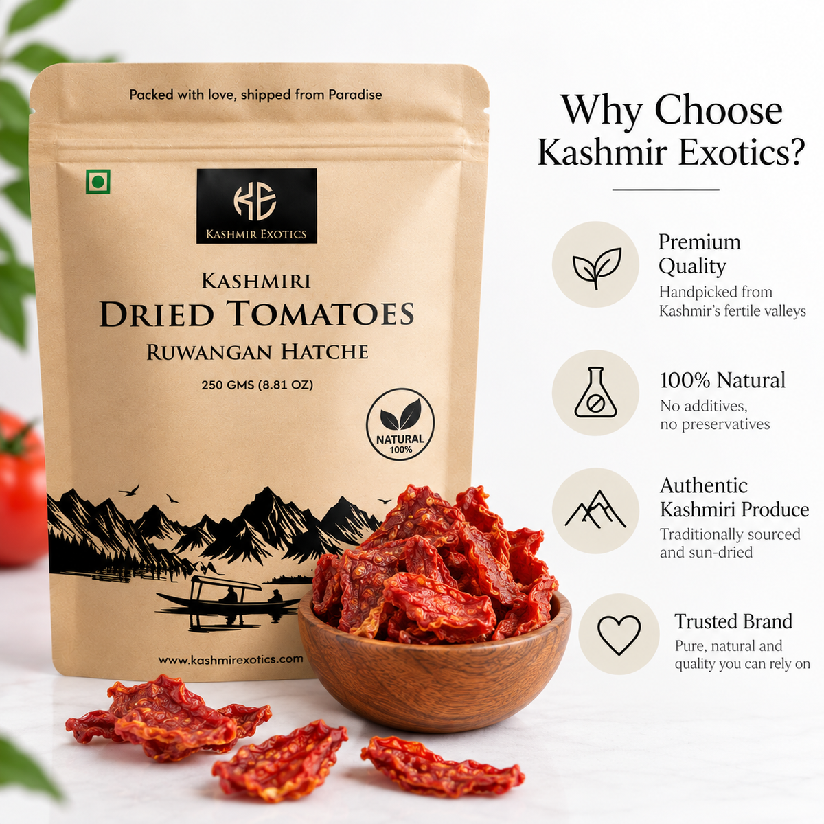 Kashmiri Dried Tomatoes (Ruwangan Hachi) 250gm