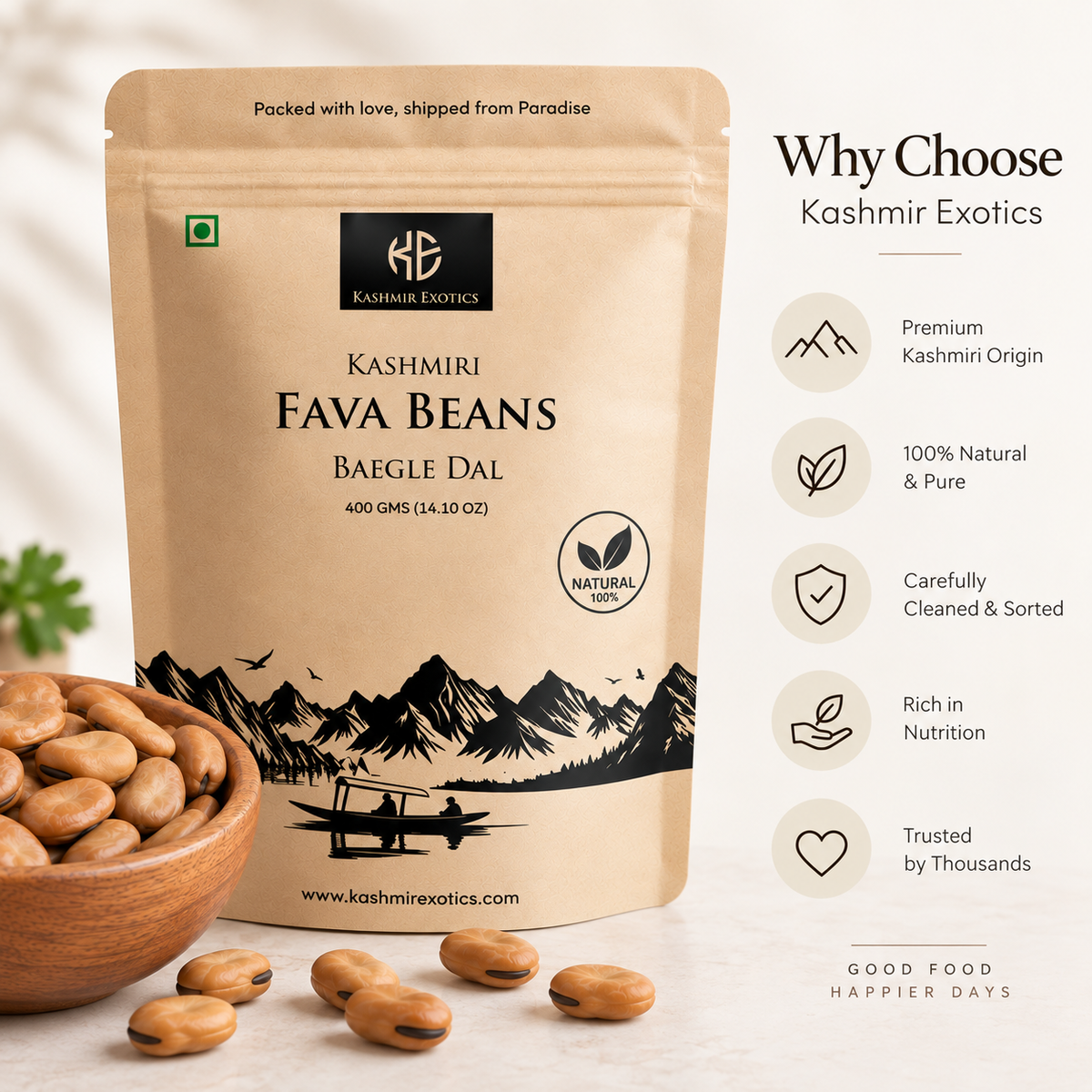 Kashmiri Fava Beans (Baegle Dal)