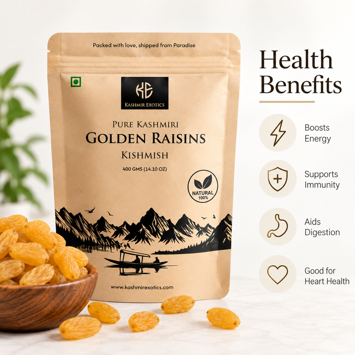 Pure Kashmiri Golden Raisins