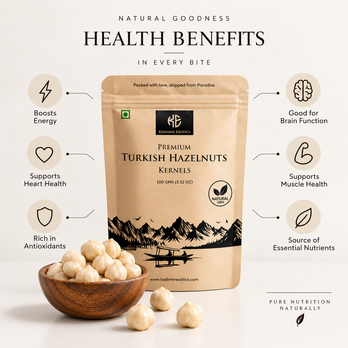 Premium Turkish Hazelnuts 100gm