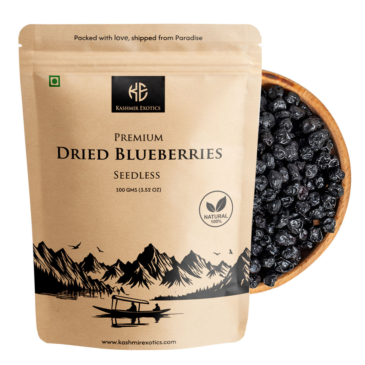Premium Dried Seedless Blueberries 100gm