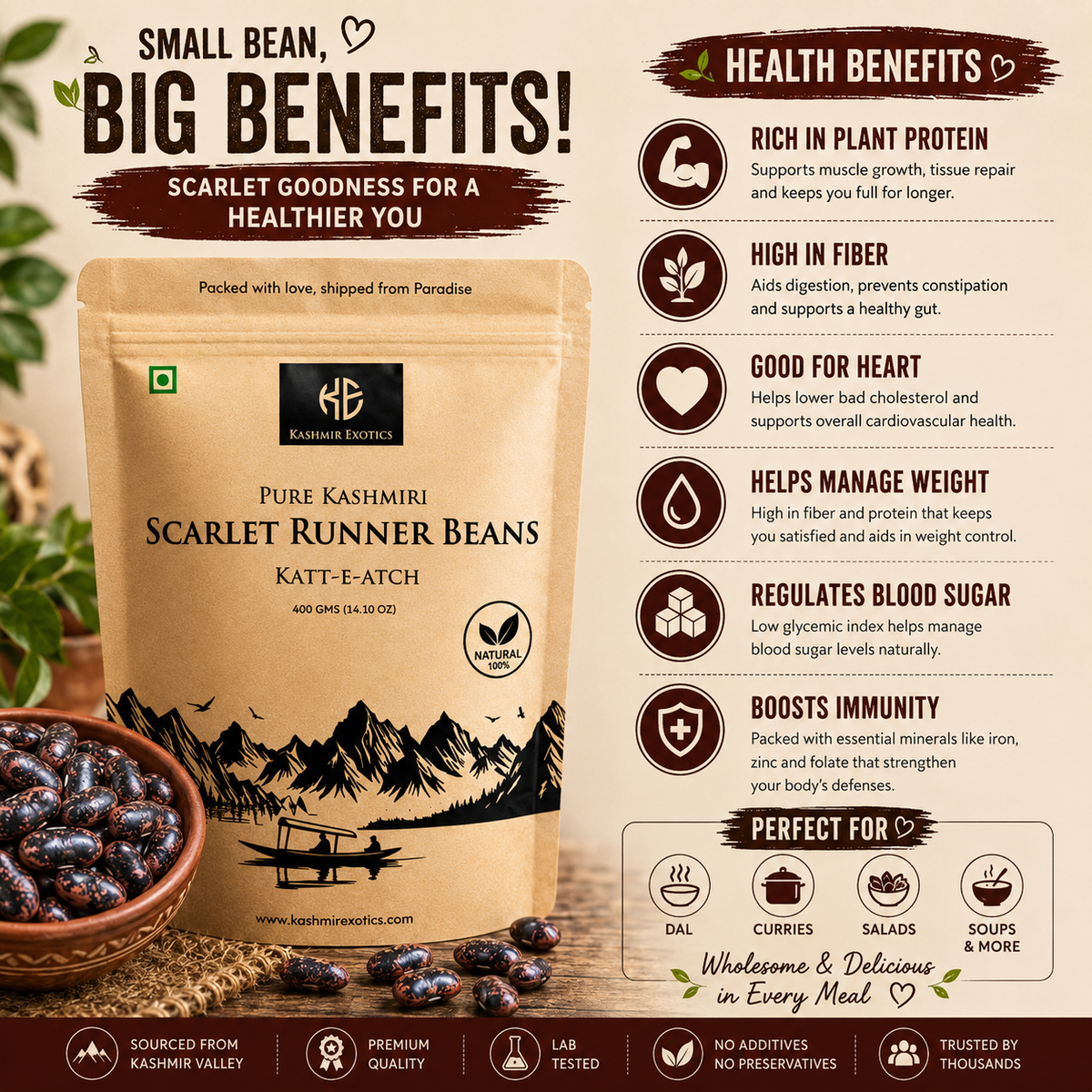 Kashmiri Scarlet Runner Beans