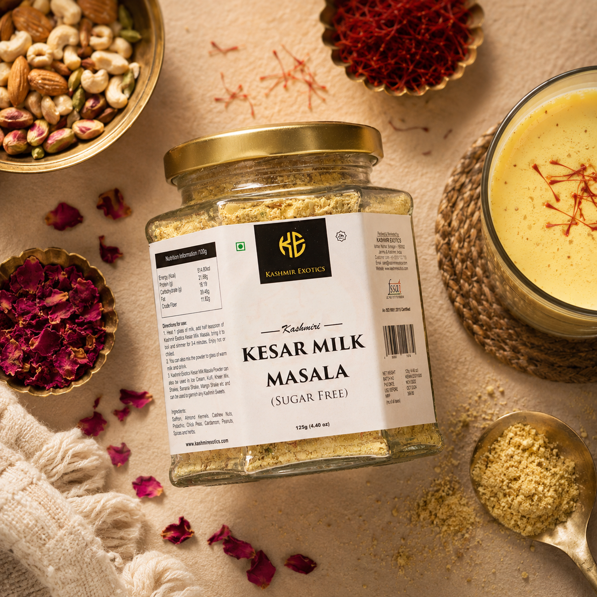 Kashmiri Kesar Milk Masala Sugar Free 125gm