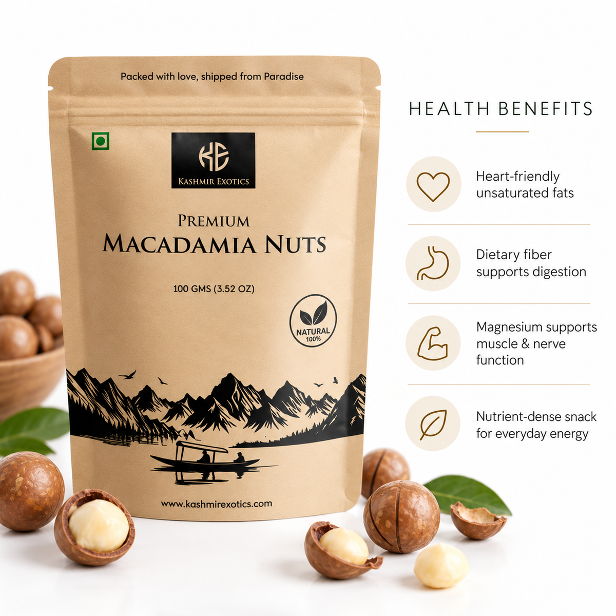 Premium Macadamia Nuts 100gm