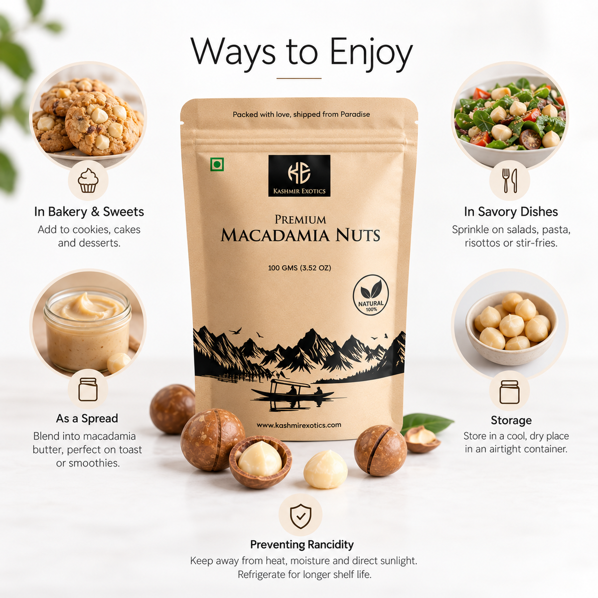 Premium Macadamia Nuts 100gm