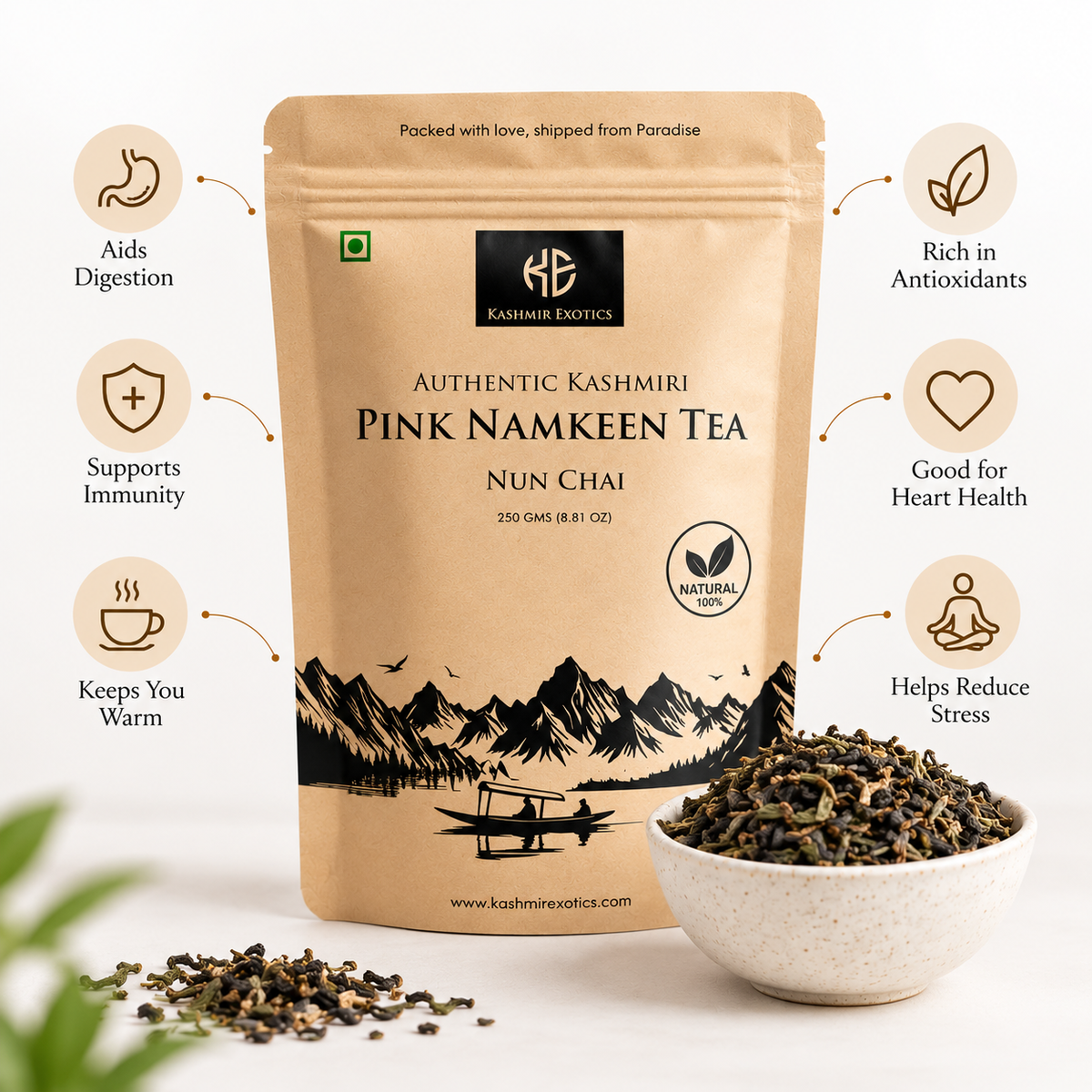 Authentic Kashmiri Namkeen Tea | Pink Tea | Sheer Chai 250gm