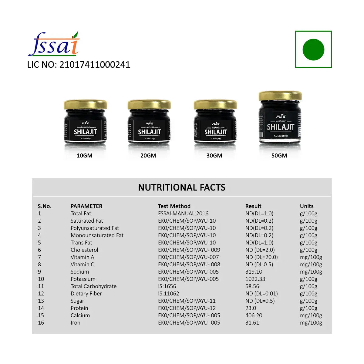 Pure Kashmiri Shilajit (20 g) Kashmir Exotics