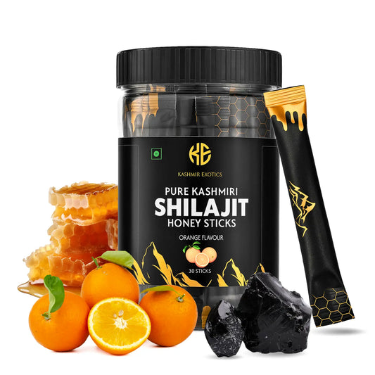 Pure Kashmiri Shilajit Honey stick Orange flavour (30 sticks) Kashmir Exotics
