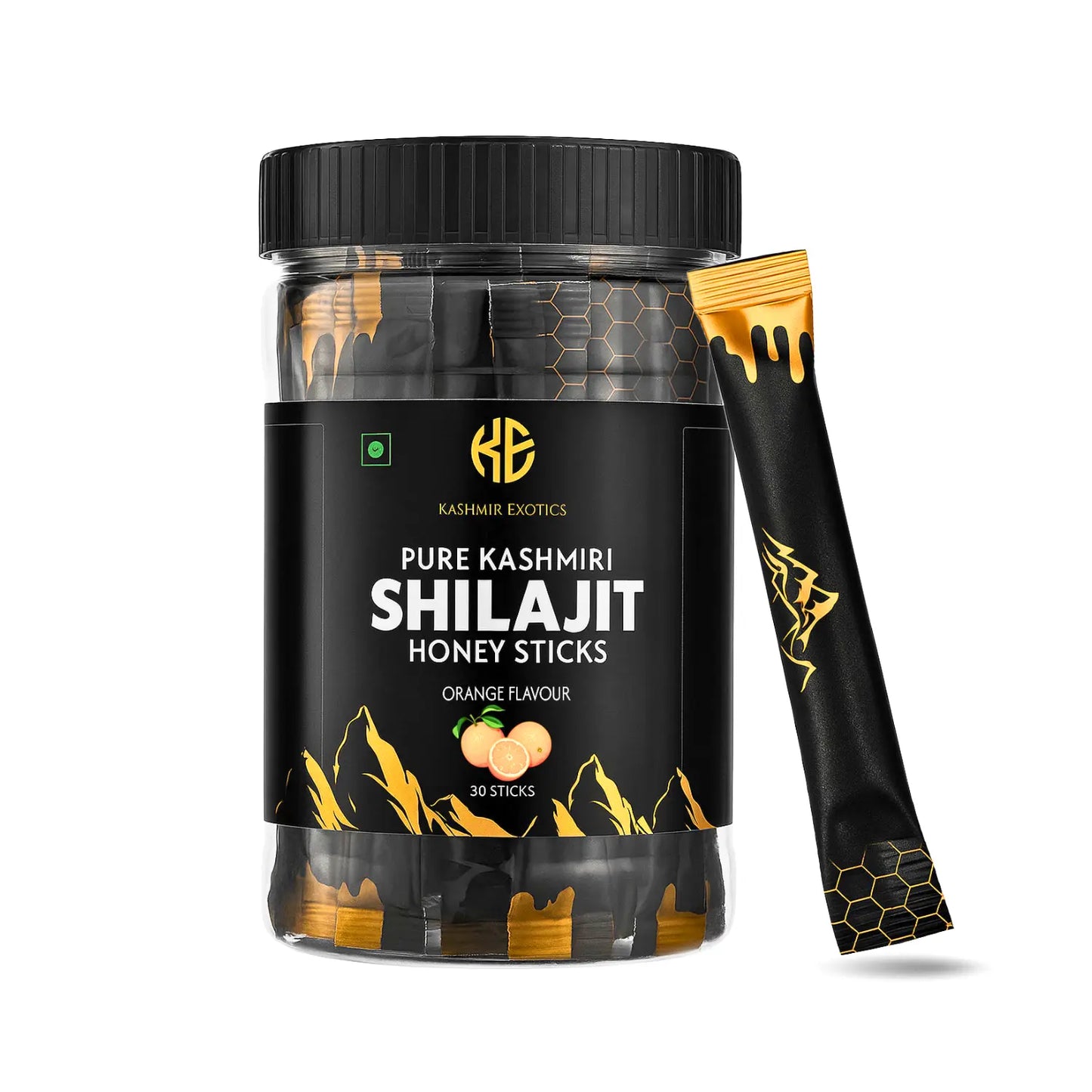 Pure Kashmiri Shilajit Honey stick Orange flavour (30 sticks) Kashmir Exotics