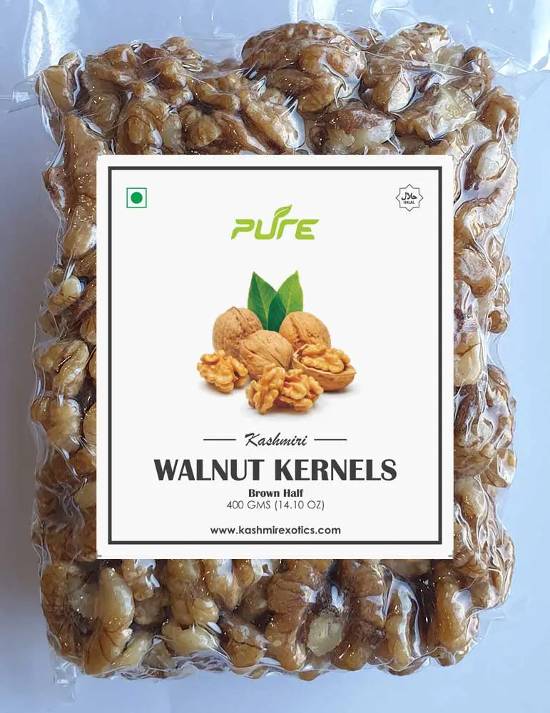 Pure Kashmiri Walnut Kernels Brown Half 400 gm Kashmir Exotics