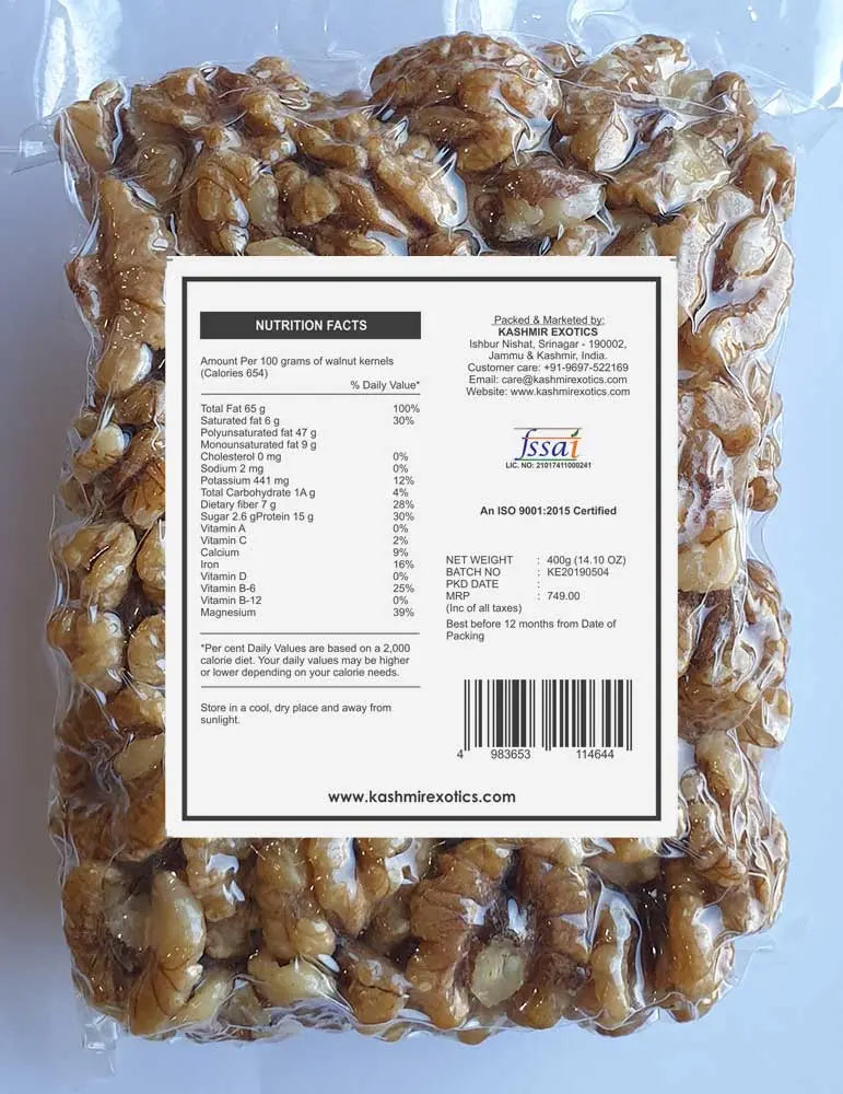 Pure Kashmiri Walnut Kernels Brown Half 400 gm Kashmir Exotics
