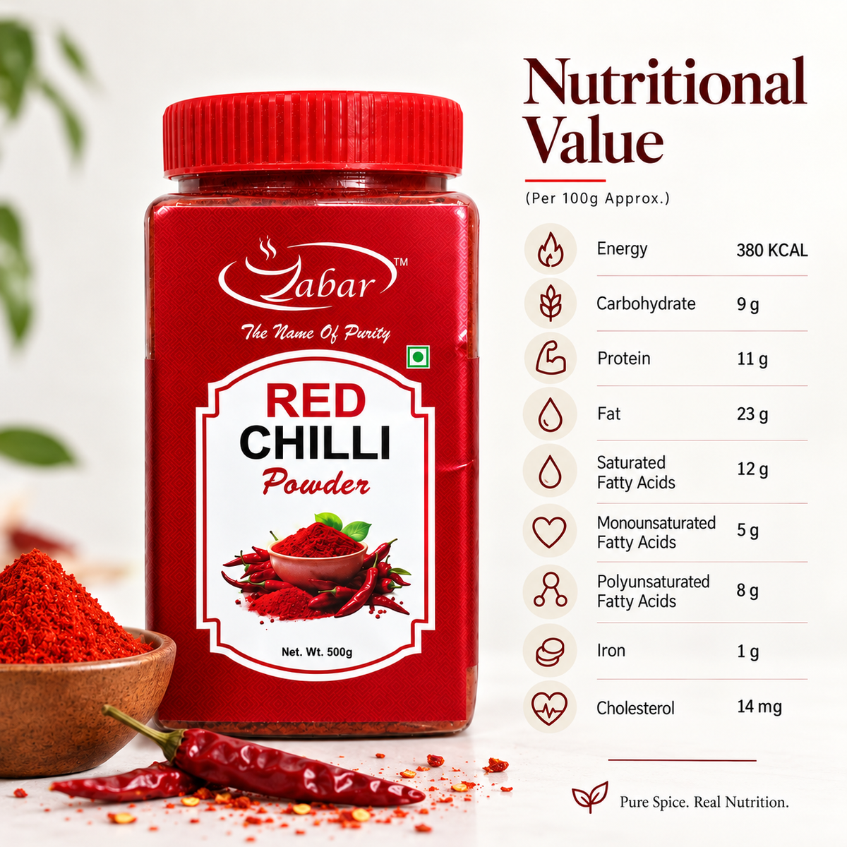 Zabar Kashmiri Red Chilli Powder 500 gm
