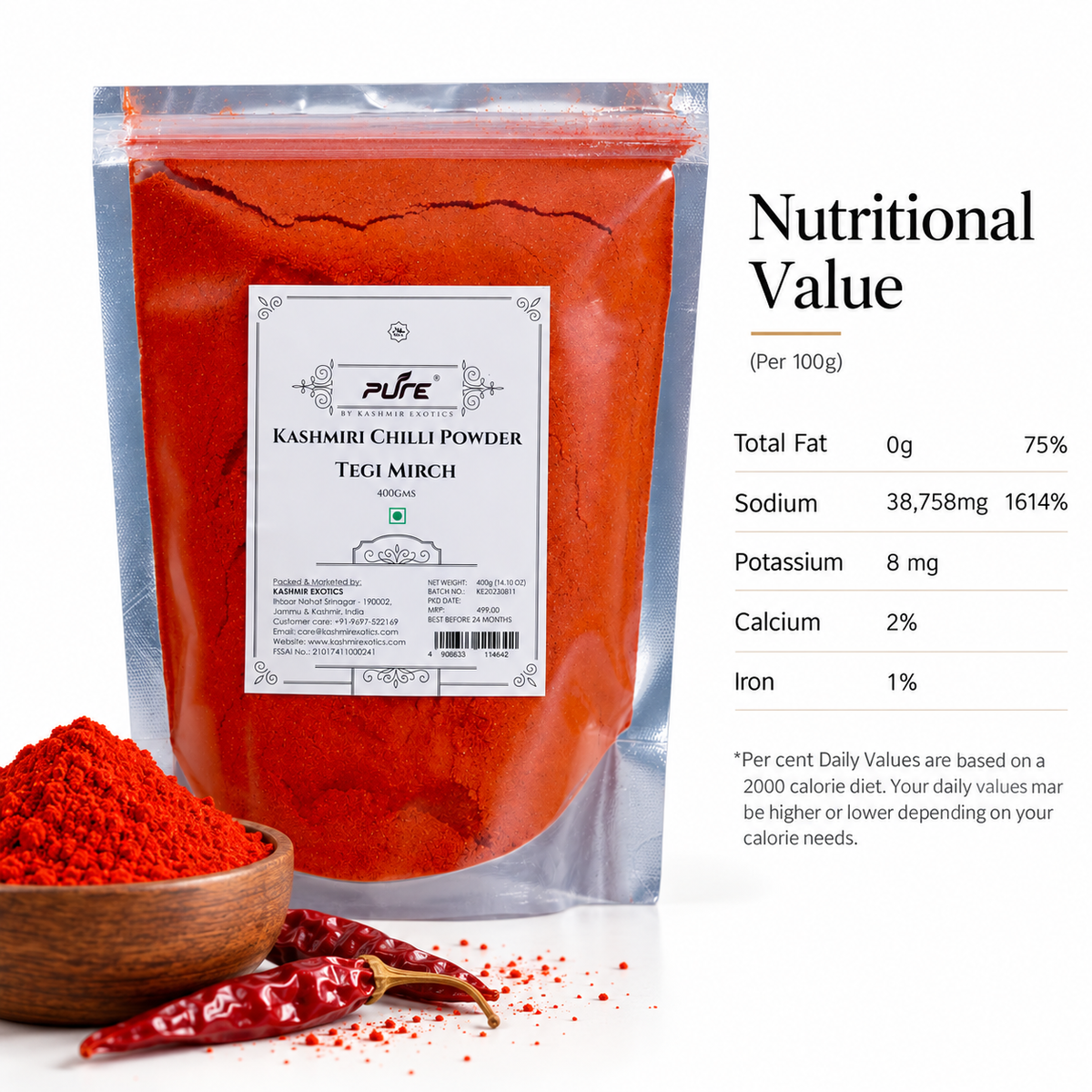Pure Kashmiri Red Chilli Powder