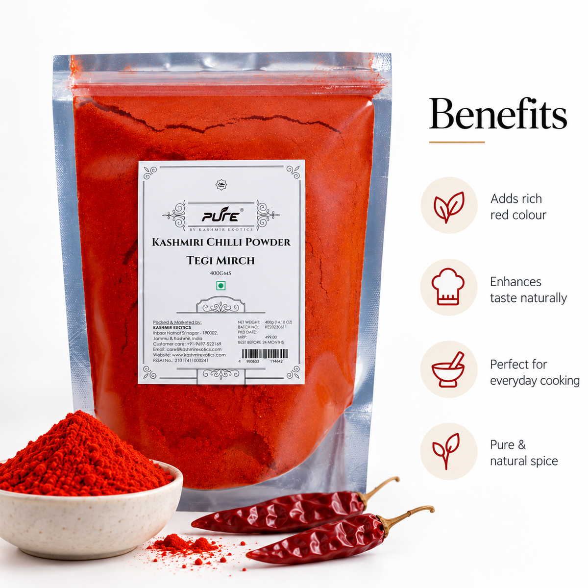Pure Kashmiri Red Chilli Powder