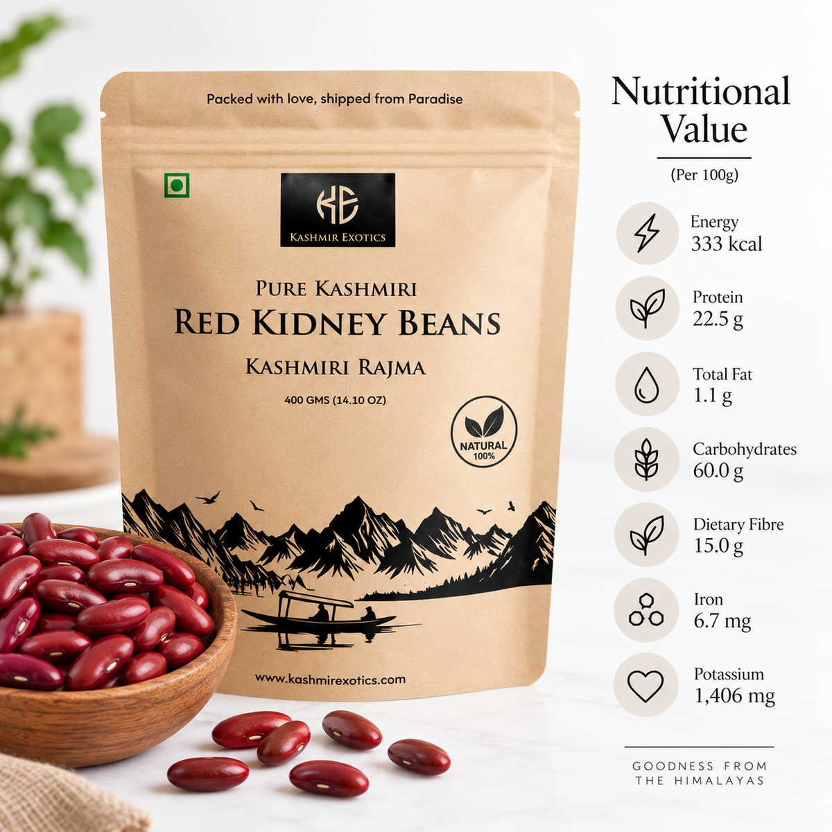 Pure Kashmiri Red Kidney Beans (Rajma)