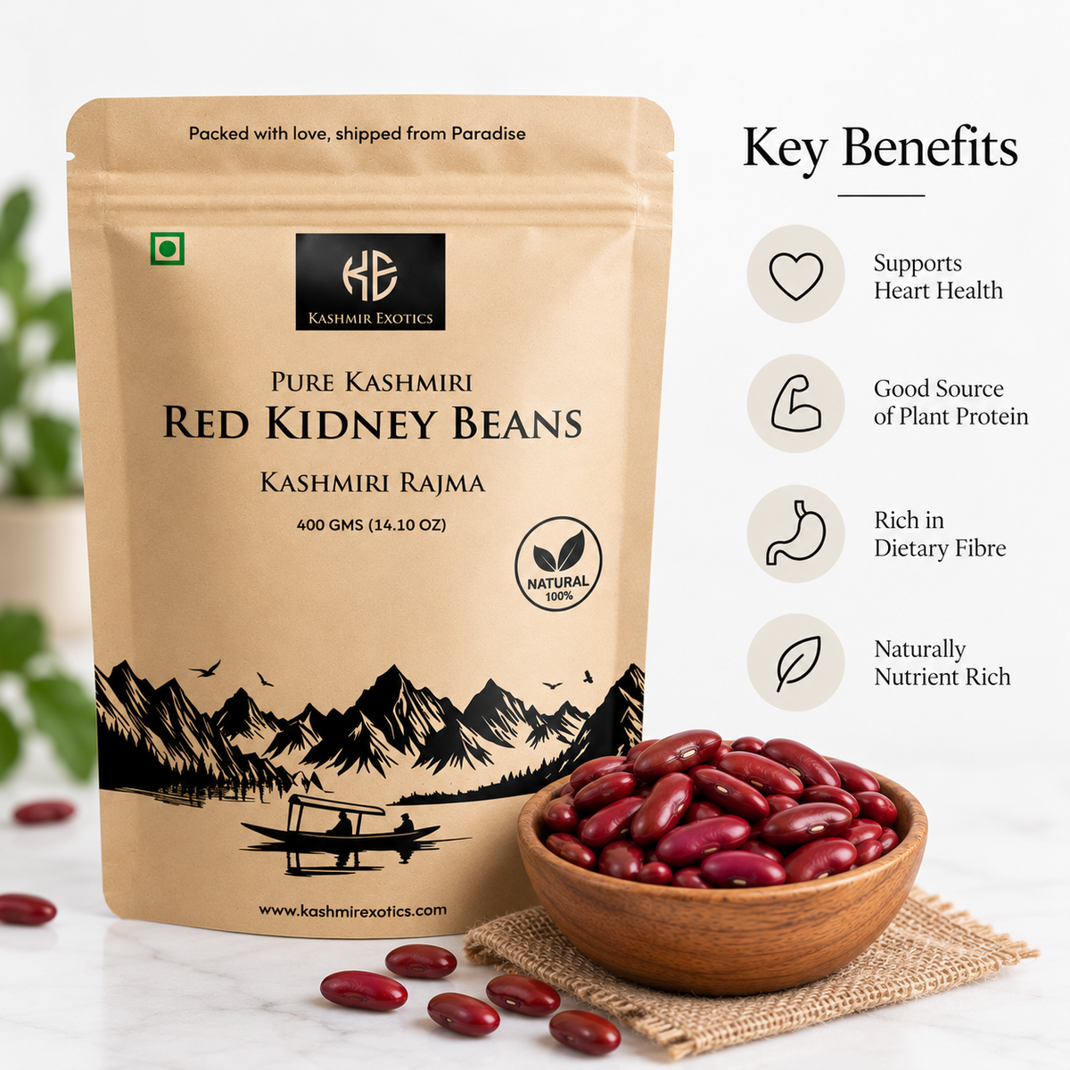 Pure Kashmiri Red Kidney Beans (Rajma)