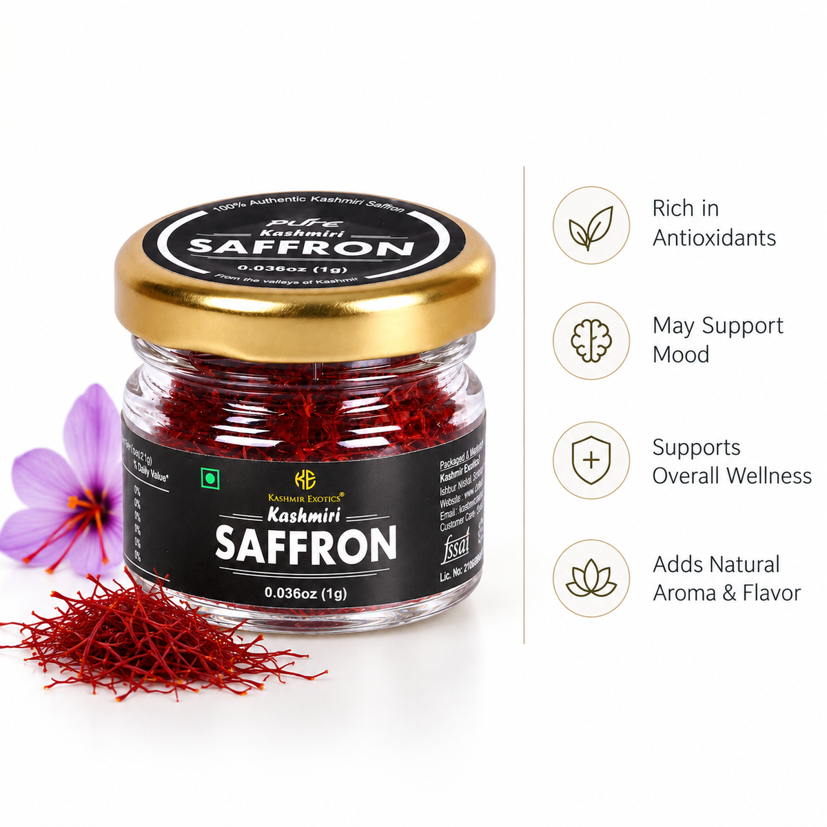 Pure Kashmiri Saffron 1gm