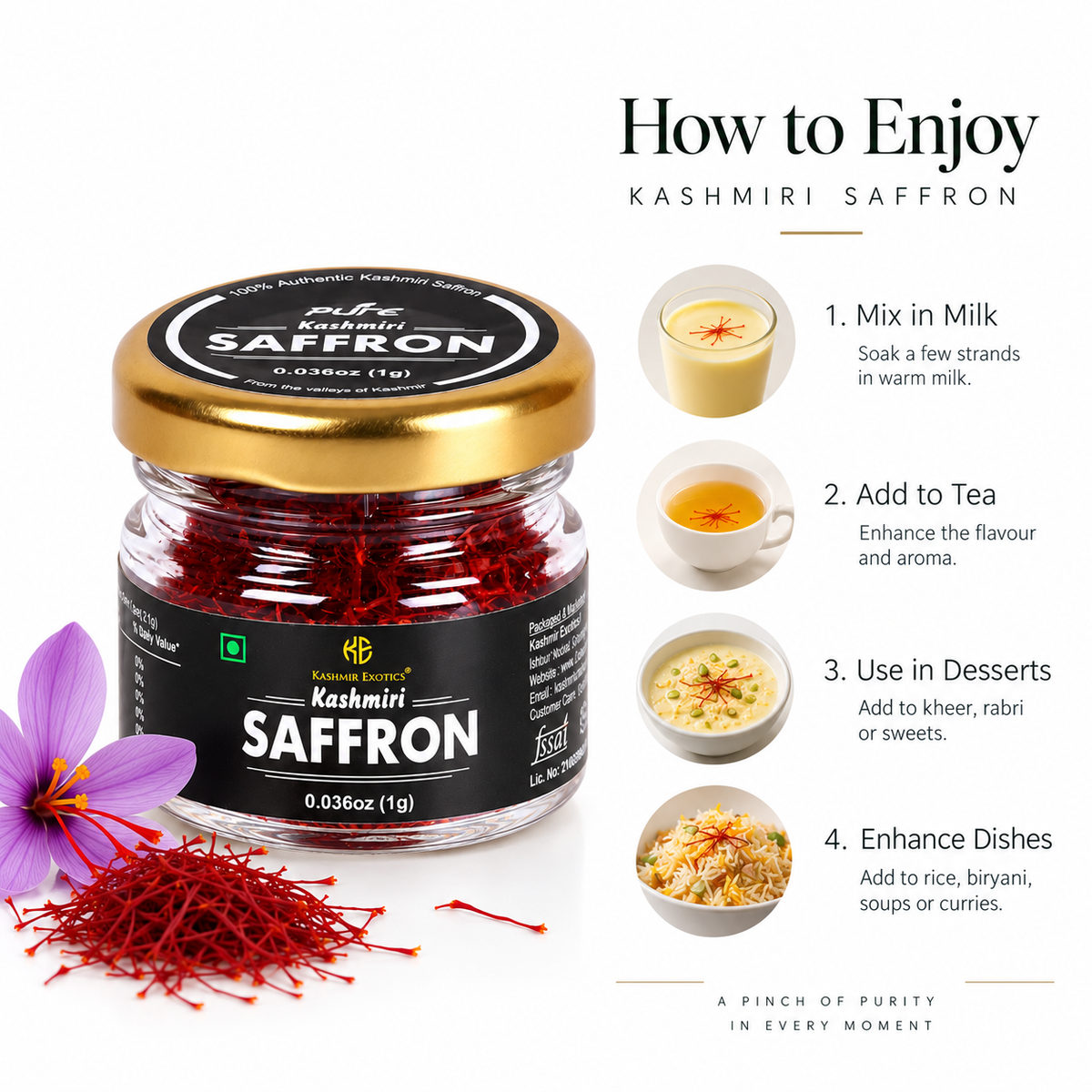 Pure Kashmiri Saffron 1gm