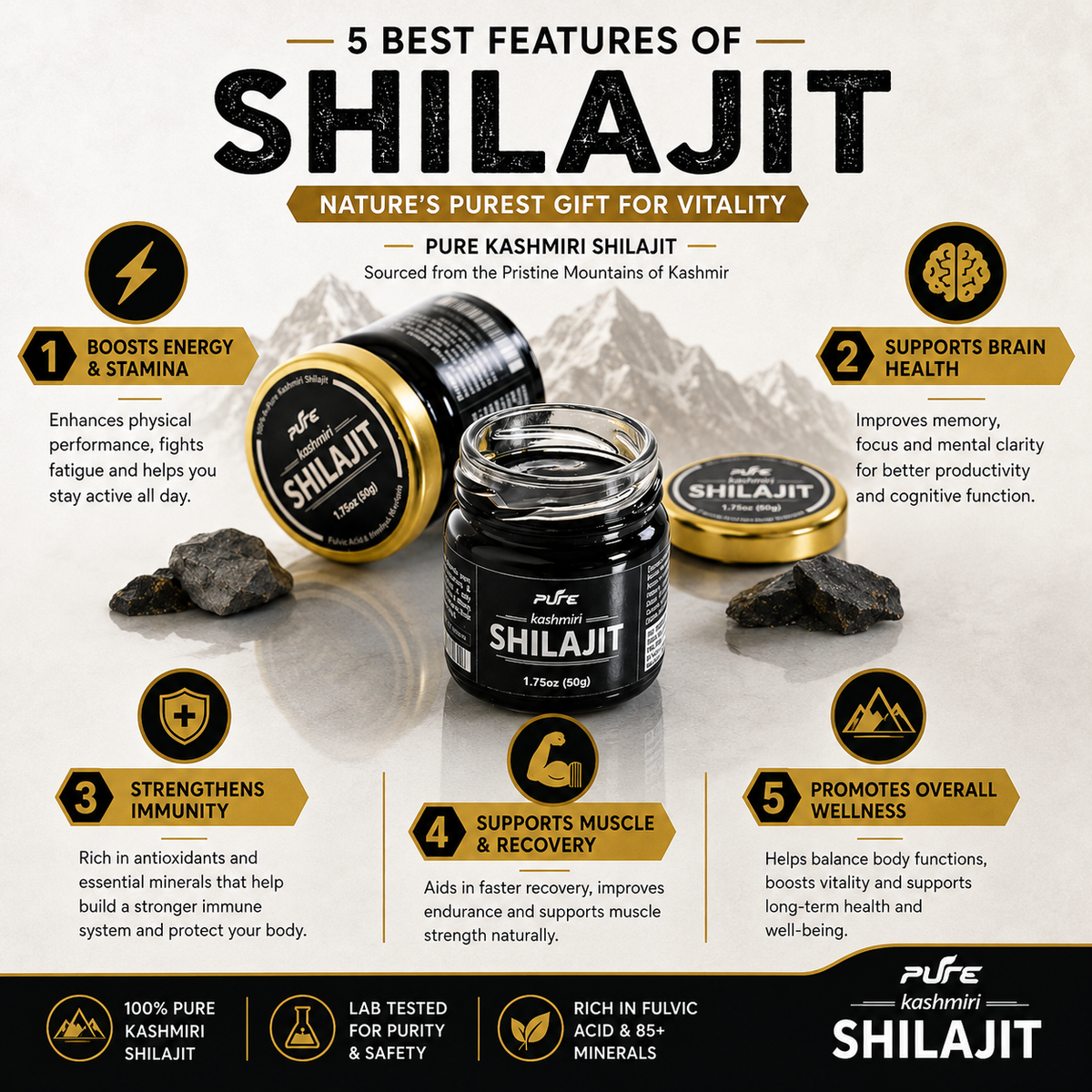 Pure Kashmiri Shilajit Semi Solid (50 g)