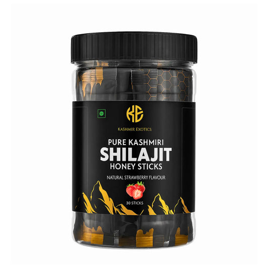 Pure Kashmiri Shilajit Honey stick Strawberry flavour (30 sticks) Kashmir Exotics