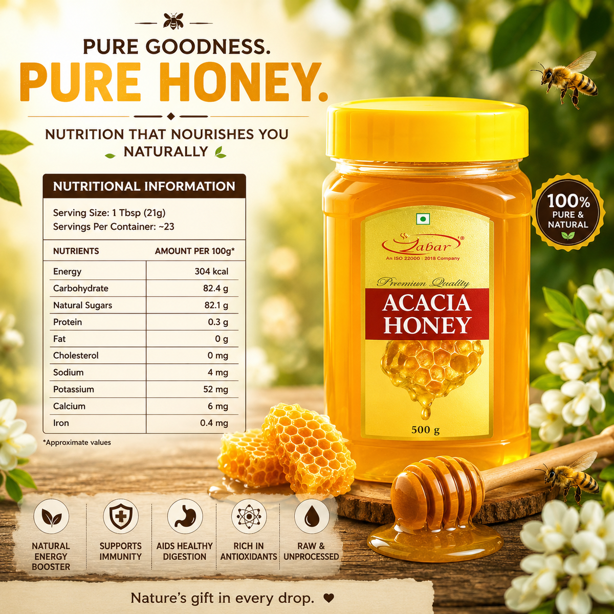 Zabar Kashmiri Acacia Honey 500gm