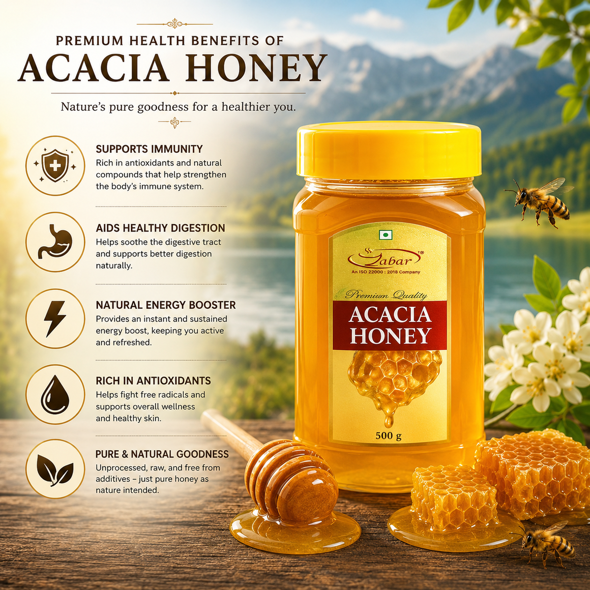Zabar Kashmiri Acacia Honey 500gm