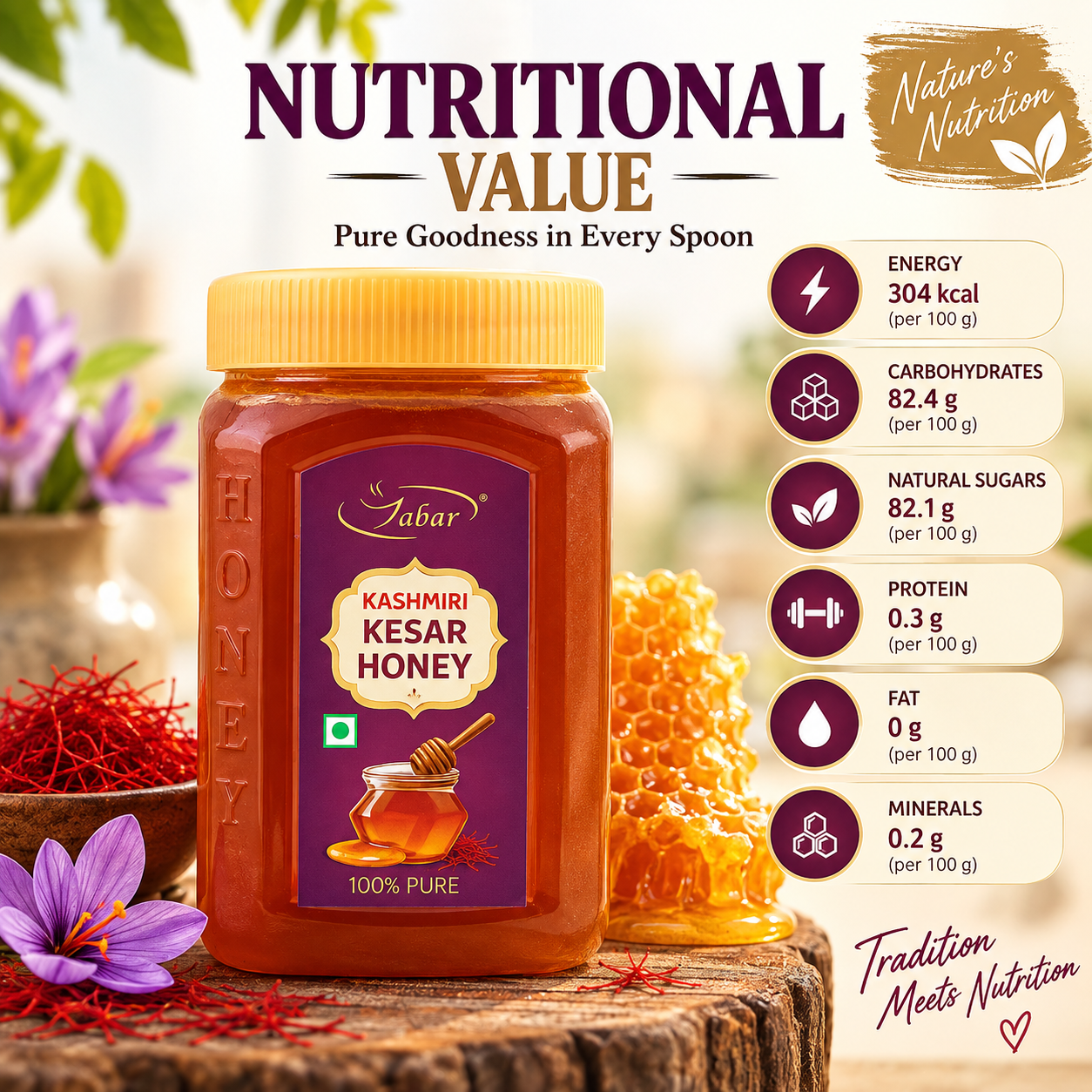 Zabar Kashmiri Kesar Honey 500 gm