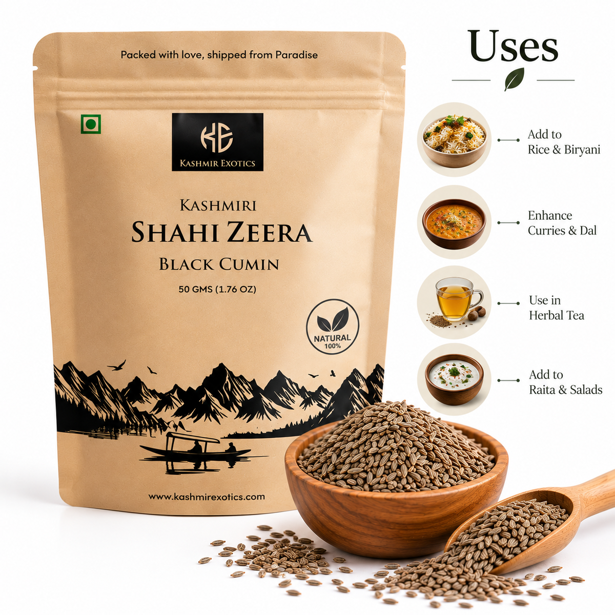 Kashmiri Shahi Zeera (Black Cumin) 50gm