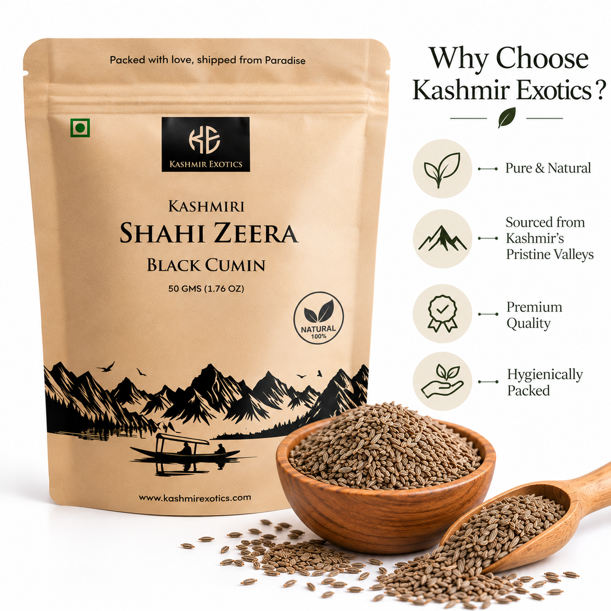 Kashmiri Shahi Zeera (Black Cumin) 50gm
